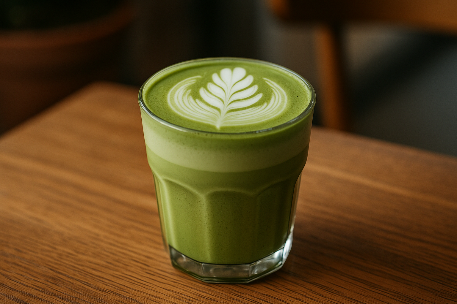 Illustration af matcha latte kalorielet