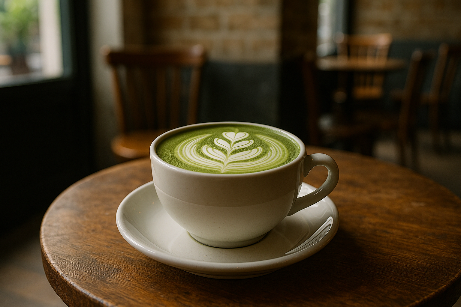 Illustration af matcha latte special