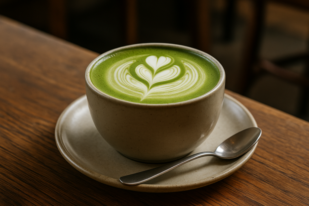 Illustration af matcha latte til hverdag