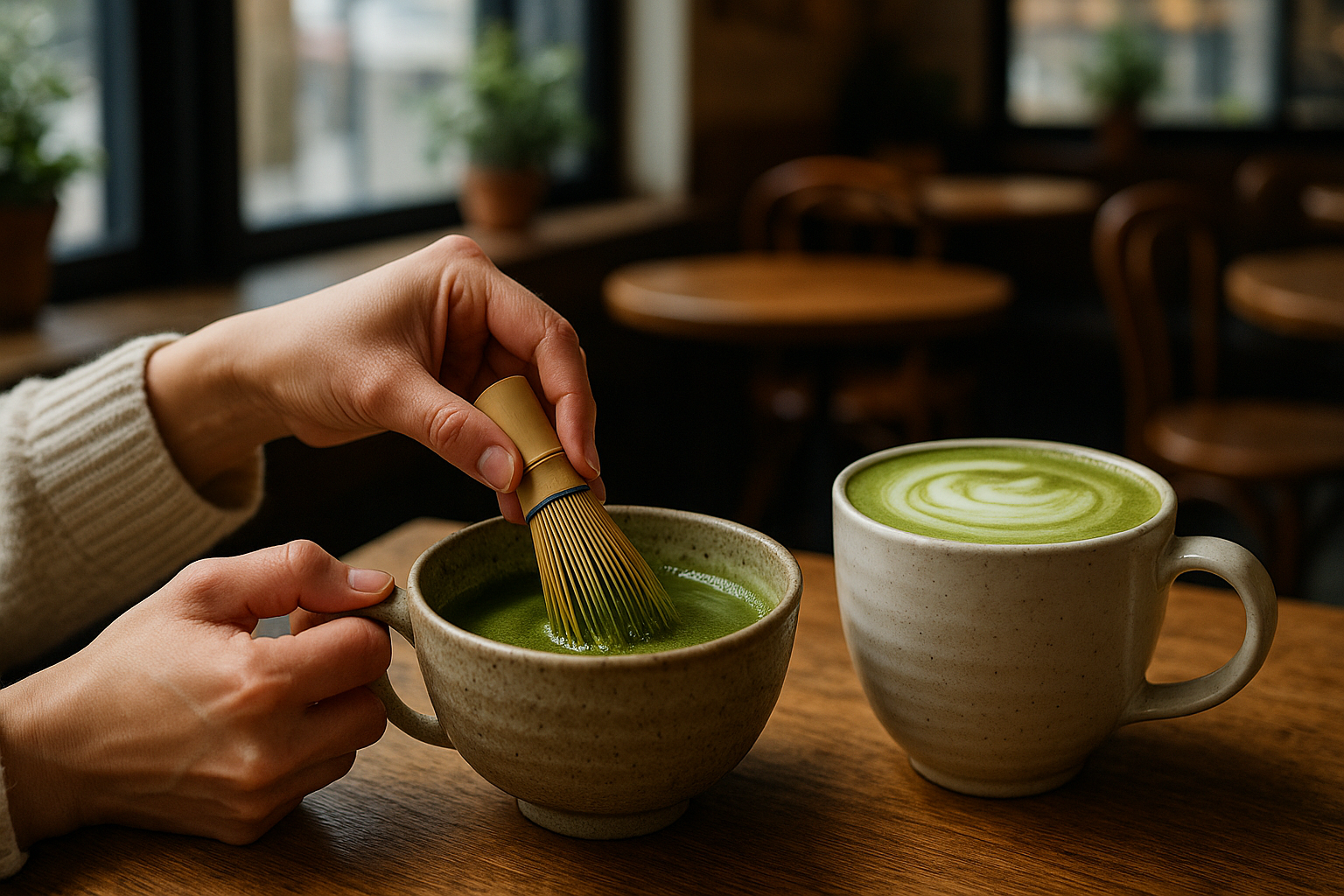 Illustration af matcha og mindfulness