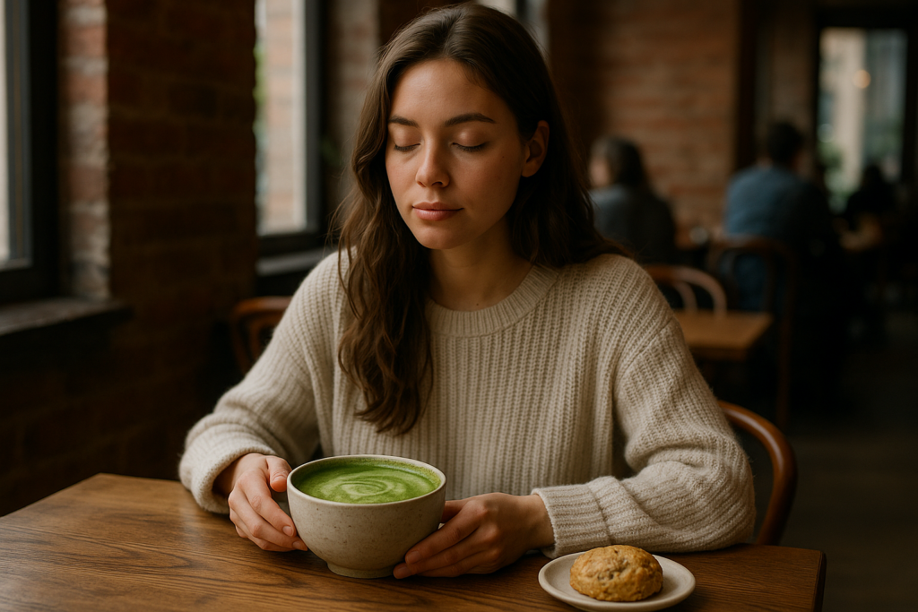 Illustration af matcha og ro i kroppen