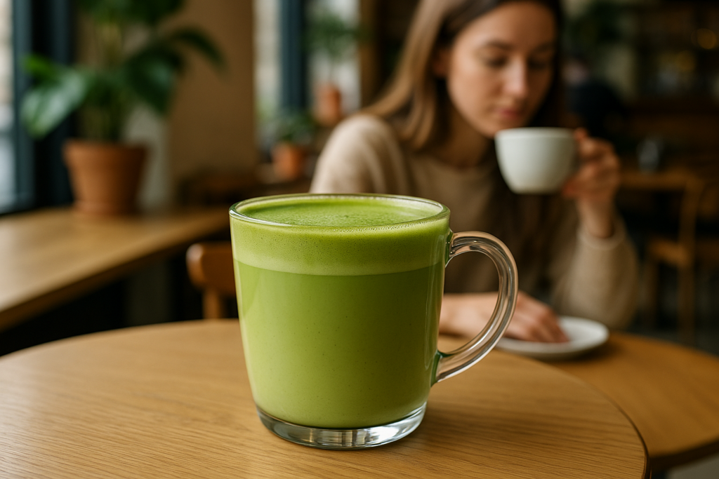 Illustration af matcha og sund livsstil