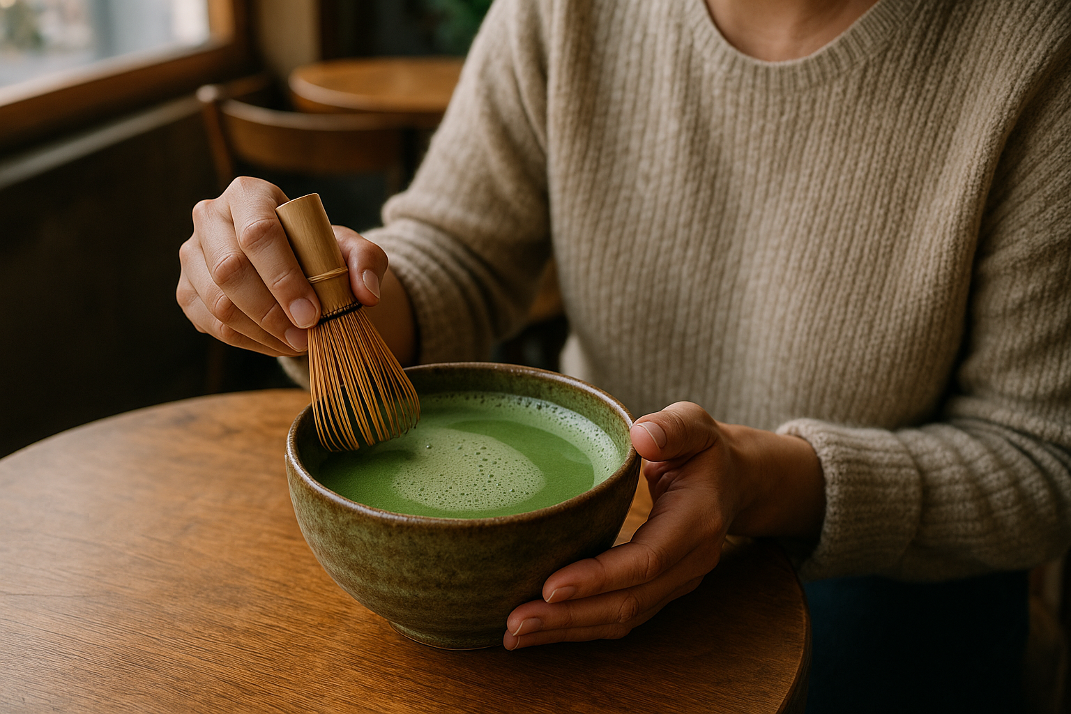 Illustration af matcha og velvære