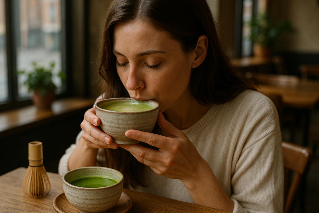 Illustration af matcha som daglig rutine