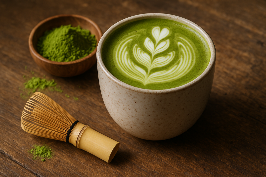 Illustration af matcha som superfood