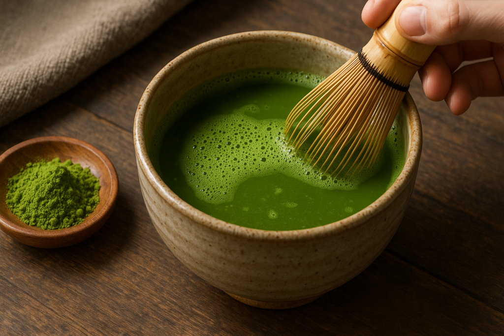 Illustration af matcha til rolig start på dagen