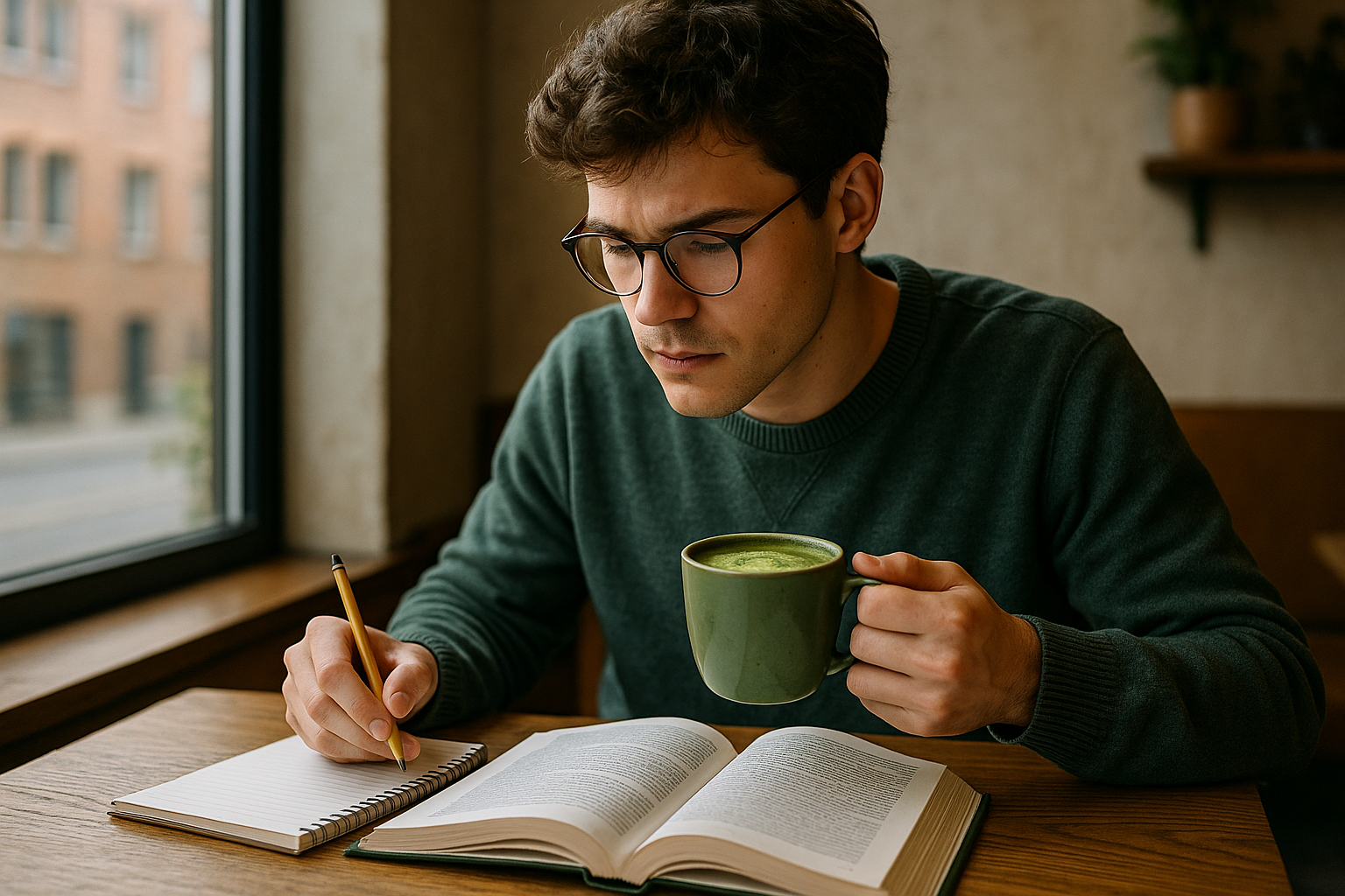 Illustration af matcha til studiearbejde