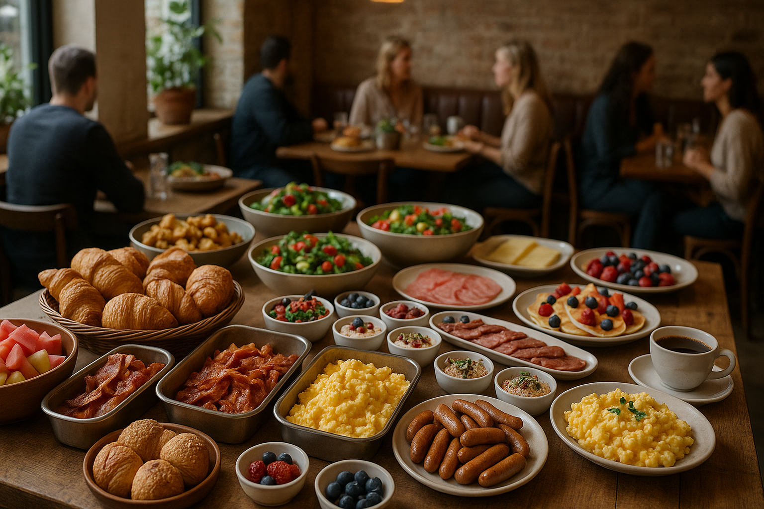 Illustration af billig brunch buffet