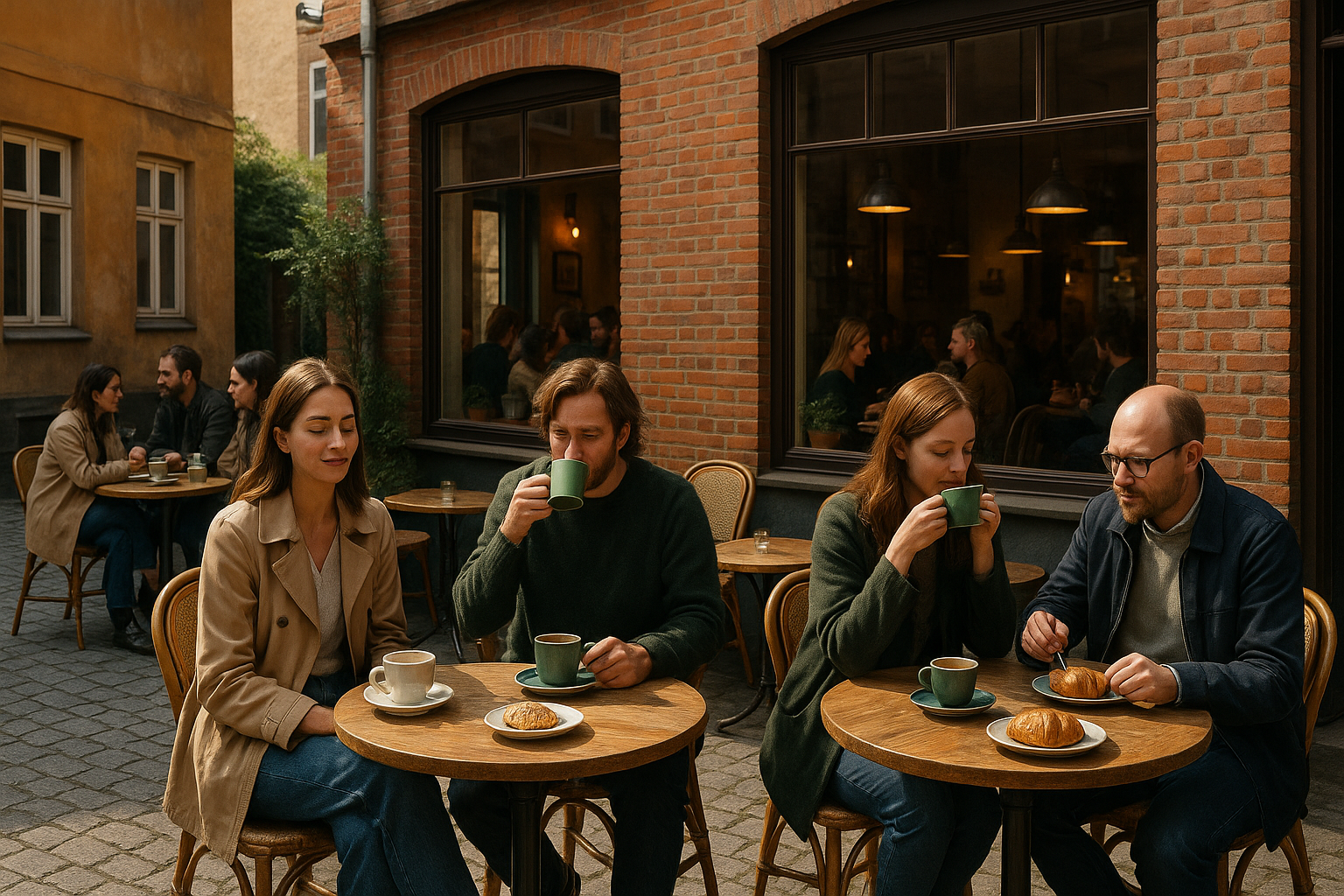 Illustration af cafe århus