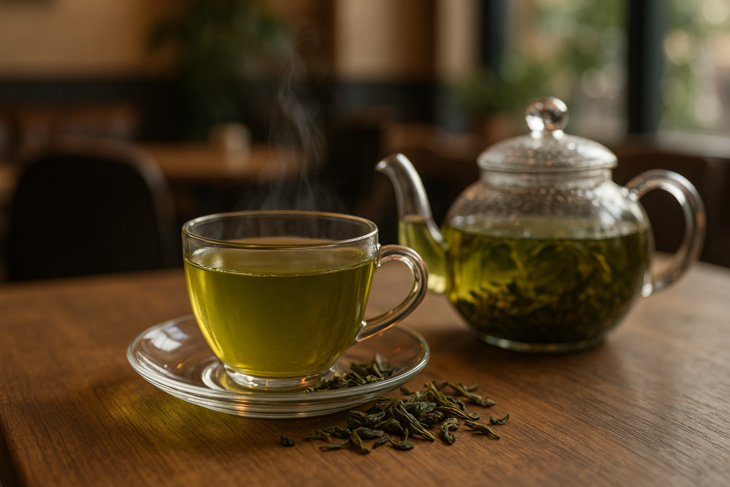 Illustration af er grøn te sundt