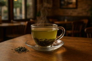 Illustration af grøn te koffein