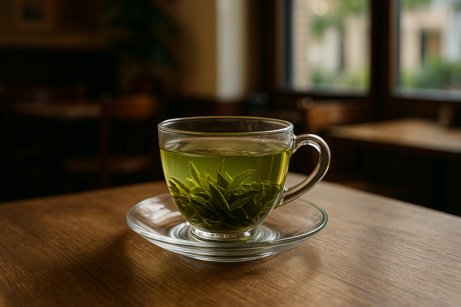 Illustration af grøn te sundt