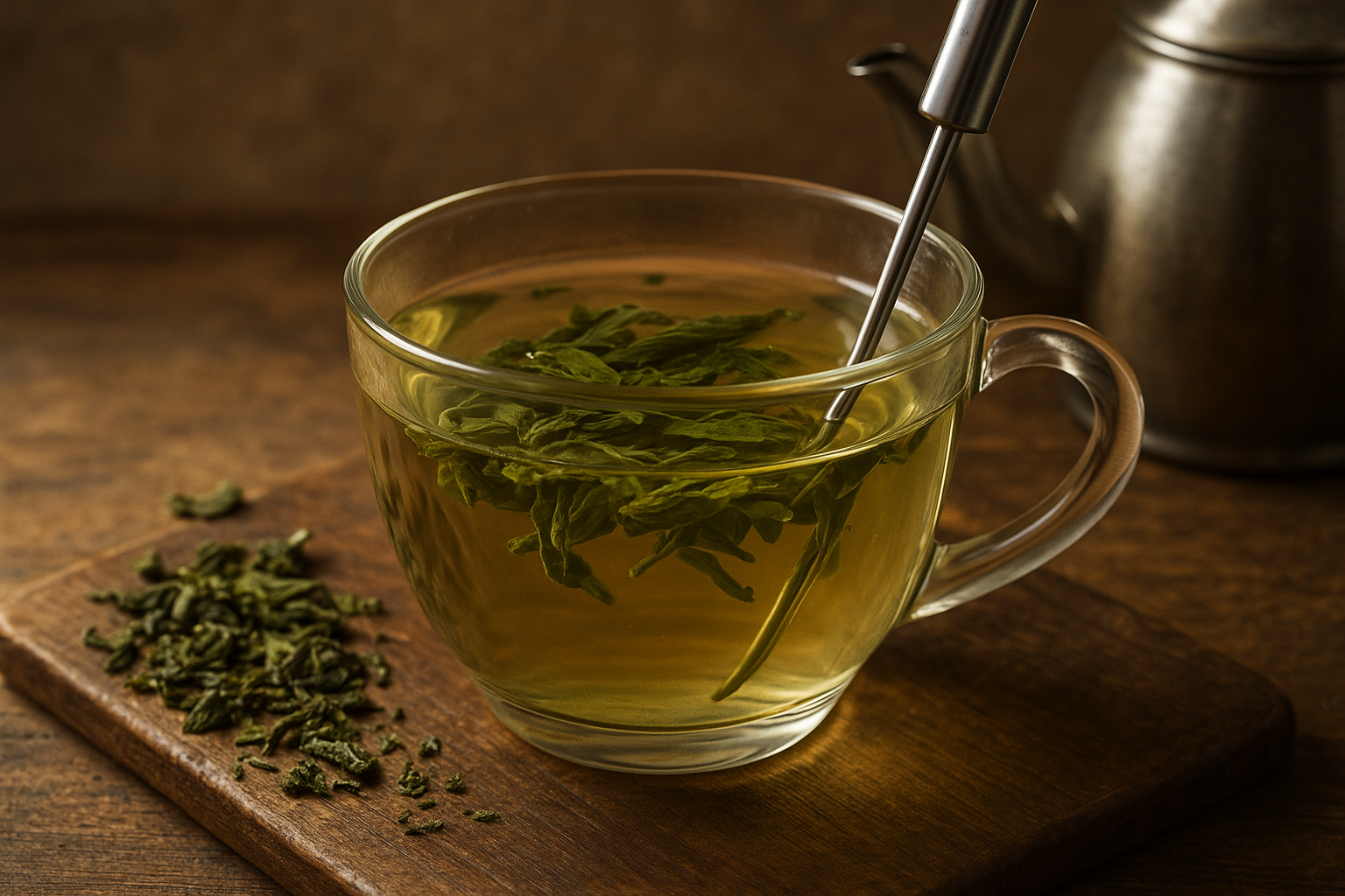 Illustration af grøn te temperatur