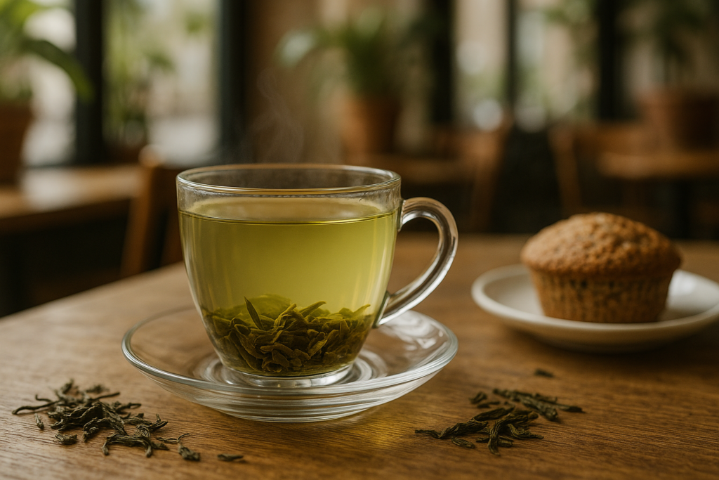 Illustration af grøn te vægttab