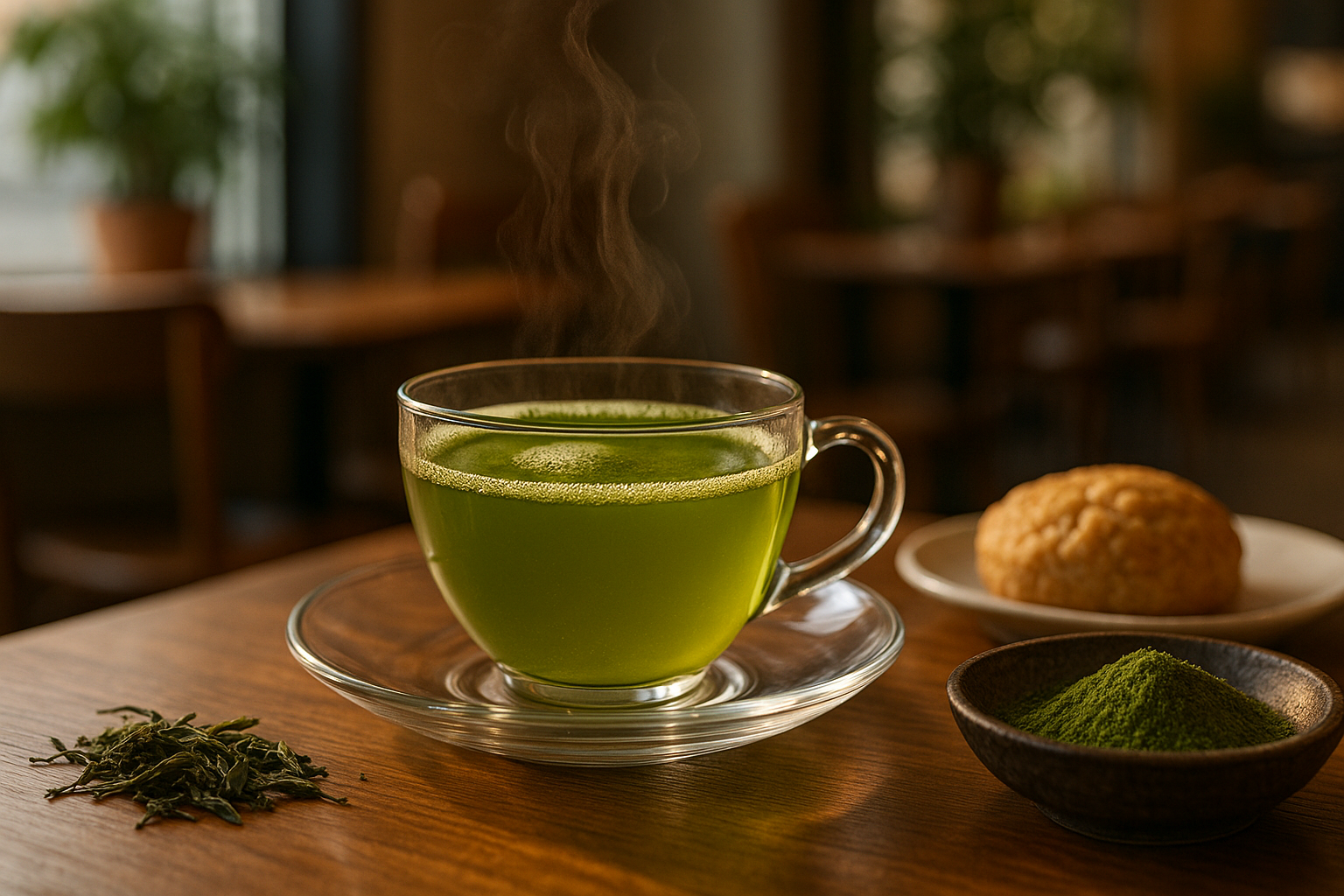 Illustration af grøn te