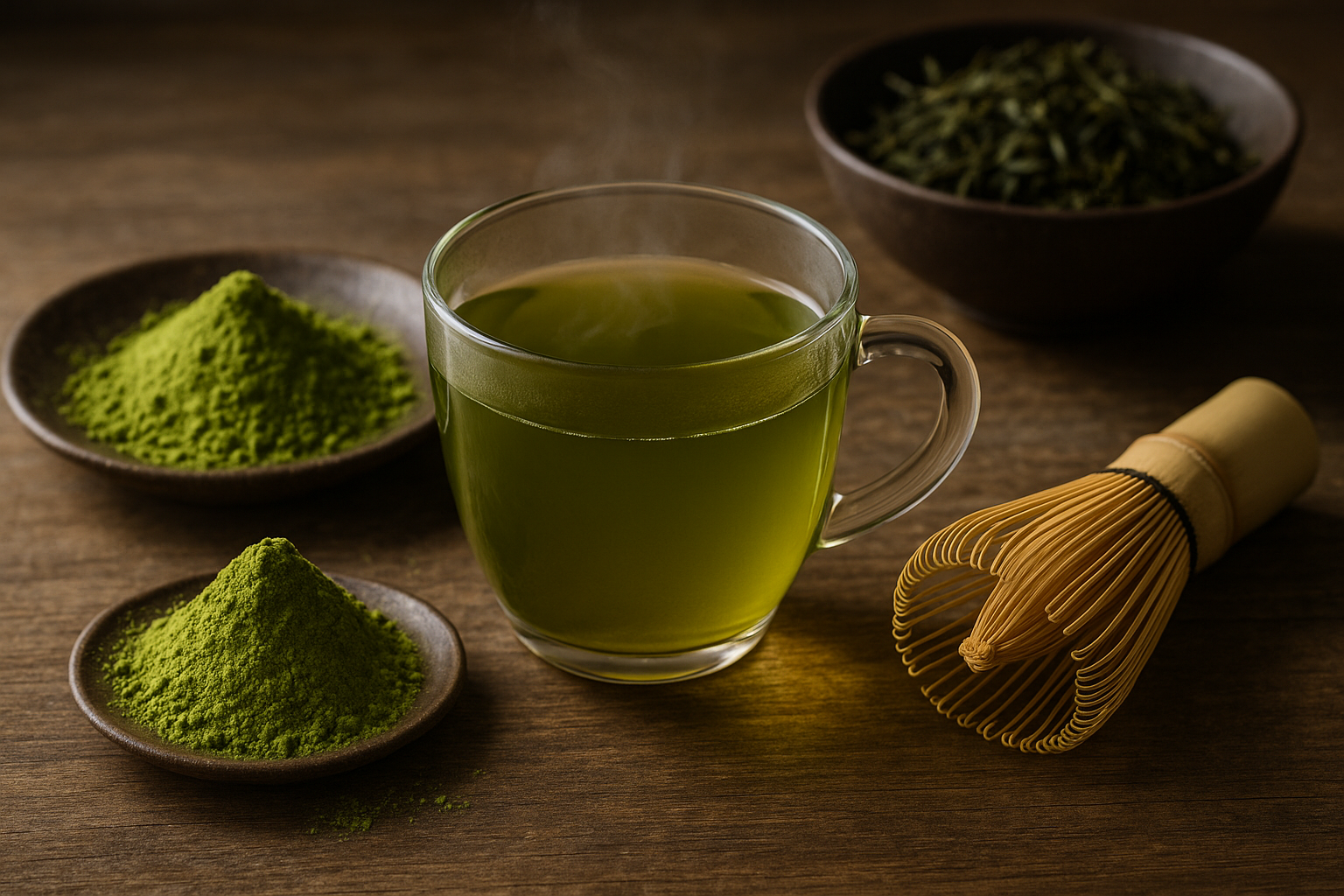 Illustration af hvilken grøn te er sundest