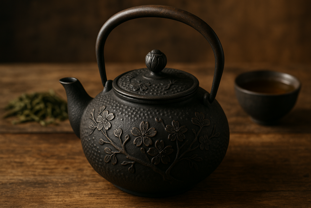 Illustration af japansk tekande støbejern