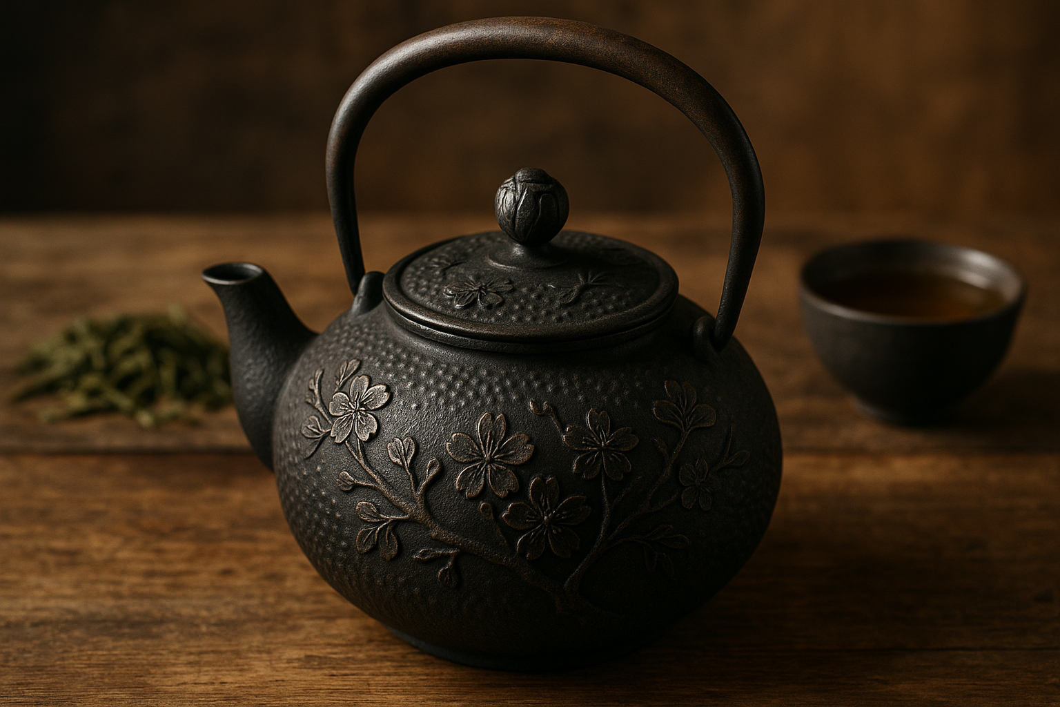 Illustration af japansk tekande støbejern