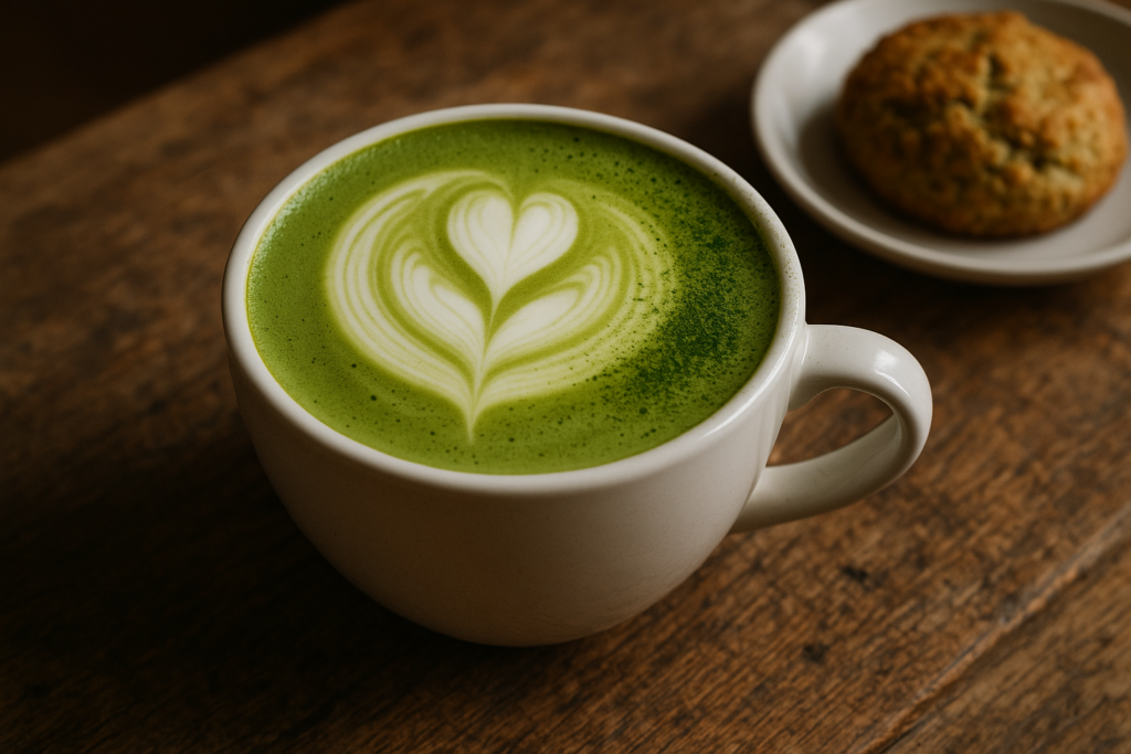 Illustration af matcha latte recipe
