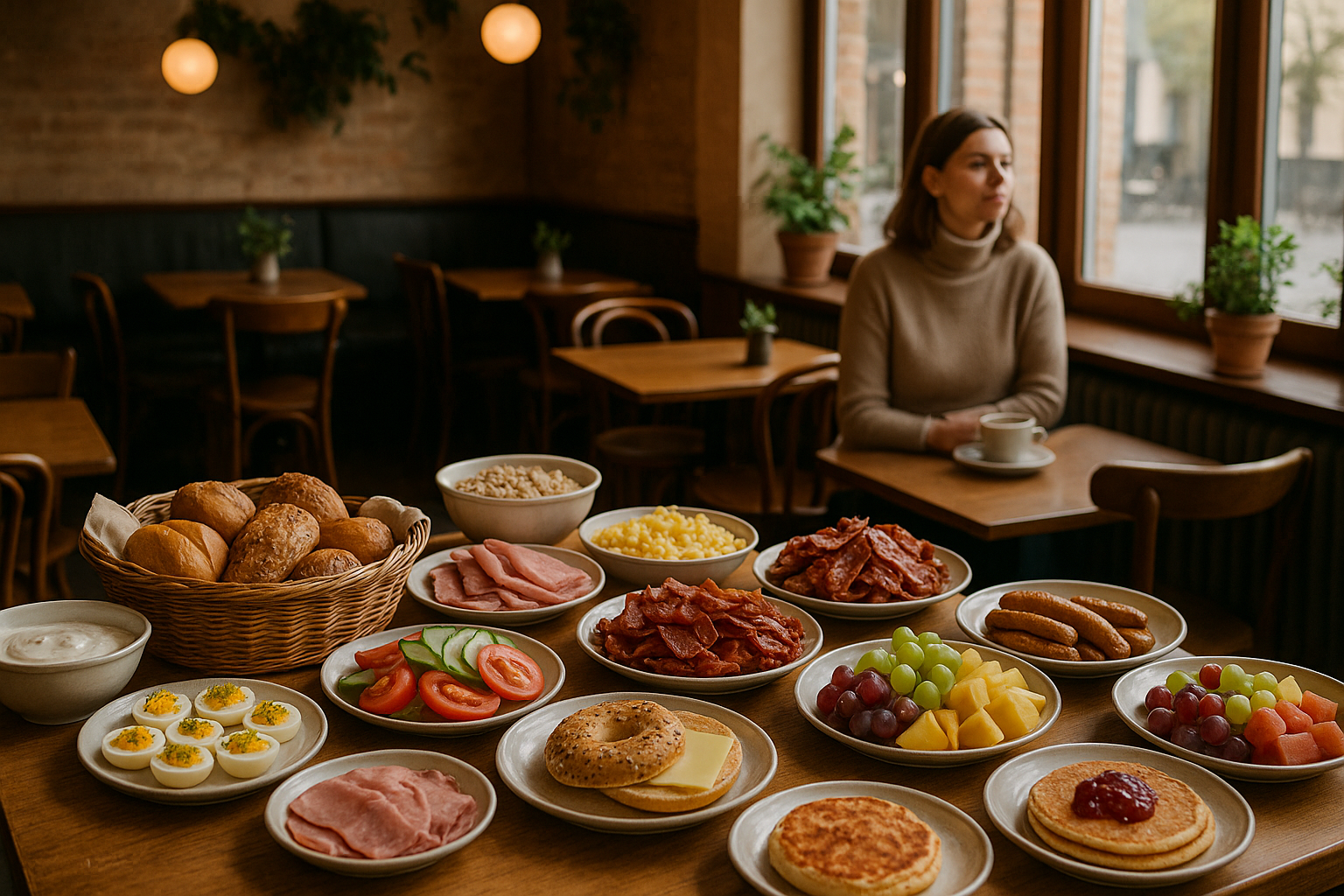 Illustration af brunch-buffet aarhus hverdag