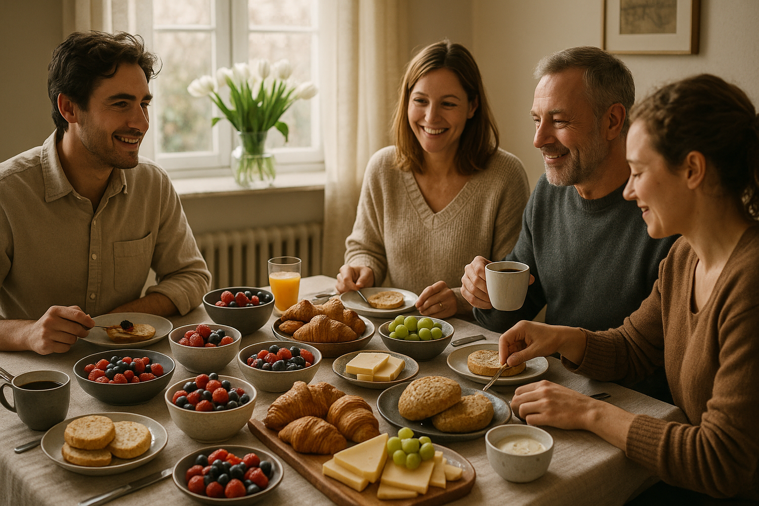 Illustration af brunch buffet ideer