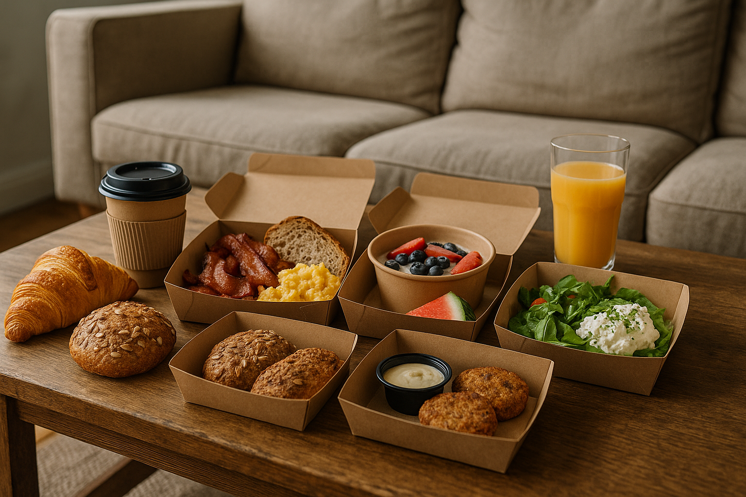 Illustration af brunch take away aarhus