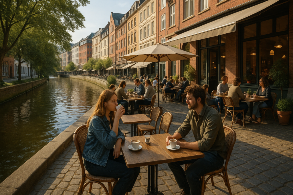 Illustration af cafe århus åen