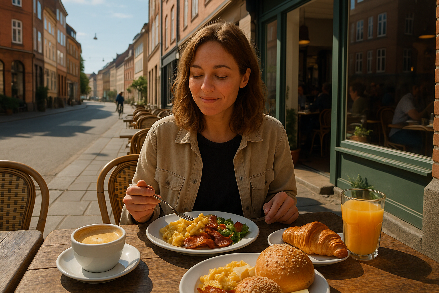 Illustration af cafe århus brunch