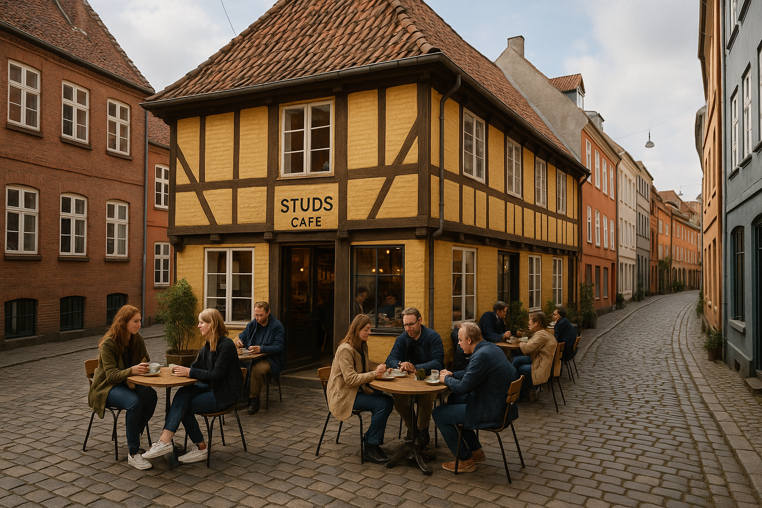 Illustration af cafe århus latinerkvarteret