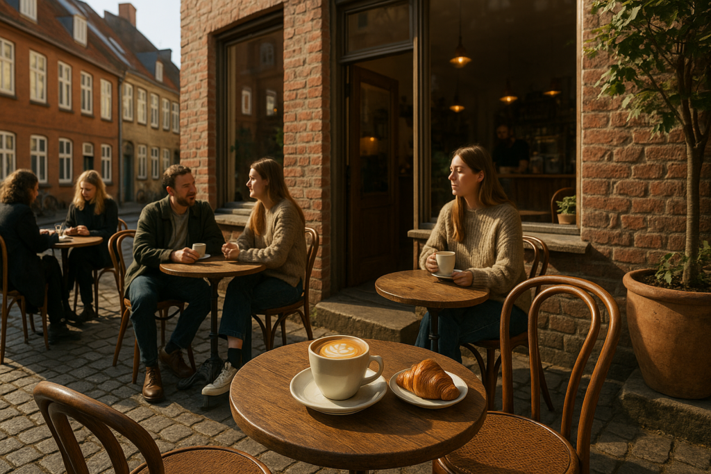 Illustration af cafe århus n