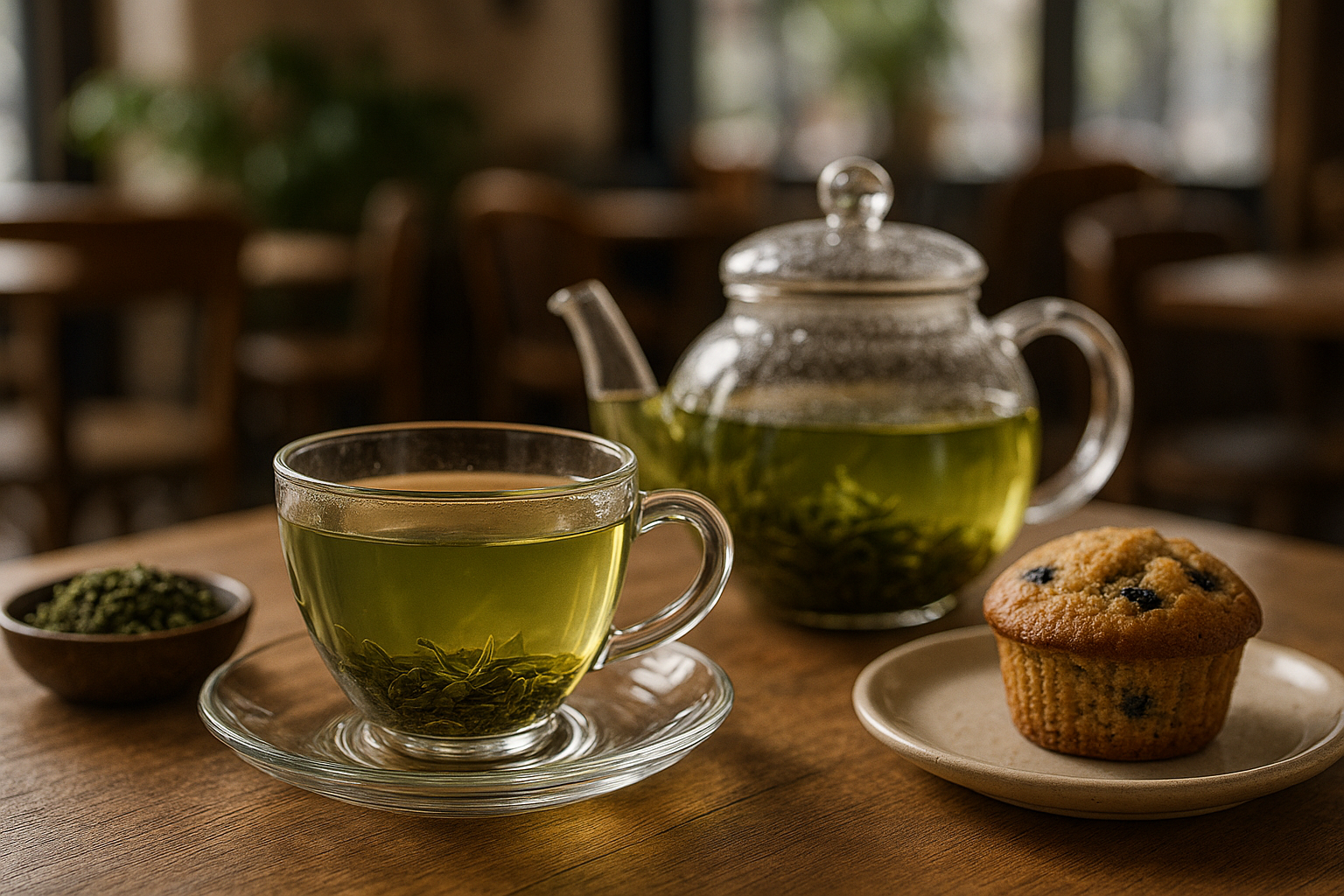 Illustration af grøn te forbrænding