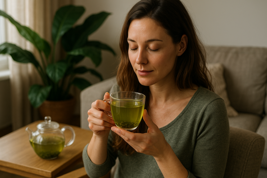 Illustration af grøn te udrensning