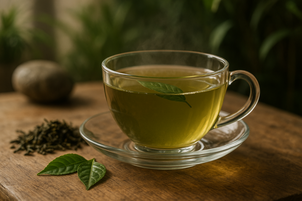 Illustration af grøn te udrensning